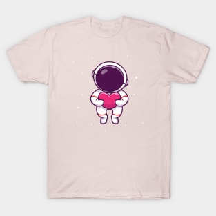 Astronaut Holding Love In Space T-Shirt